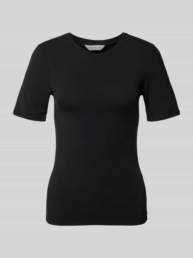 MSCH Copenhagen T-shirt met geribde ronde hals model 'Betrina'