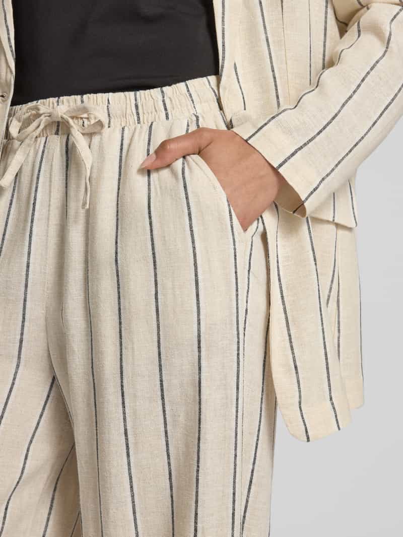 Ichi Stoffen broek van een mix van linnen en viscose model 'LINNO'