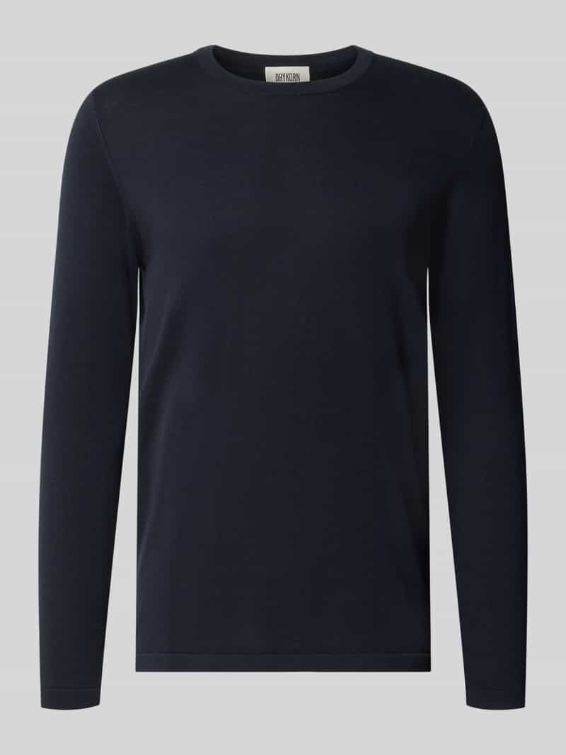 DRYKORN Slim Fit Langarmshirt reine Baumwolle in Marine, Größe XL 2115385XL