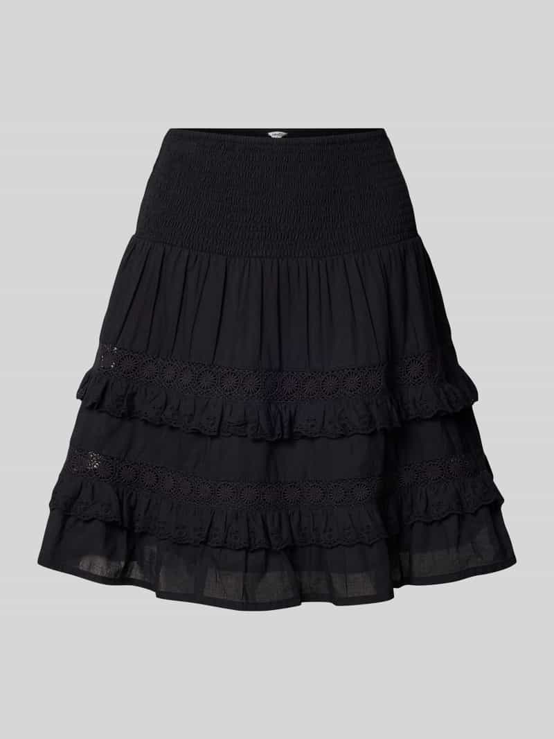 MbyM Knielange rok met broderie anglaise model 'Viljana'