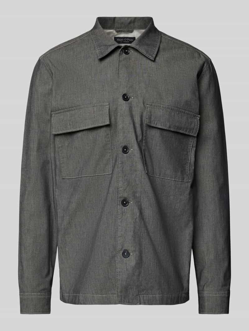 Marc O'Polo Loose fit overhemdjack van katoenen chambray