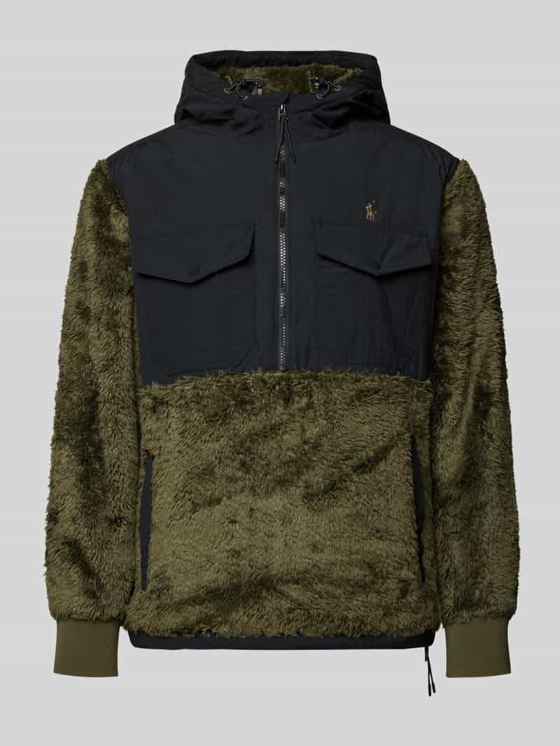 Polo Ralph Lauren Fleecepullover met capuchon en borstzakken model 'CURLY'