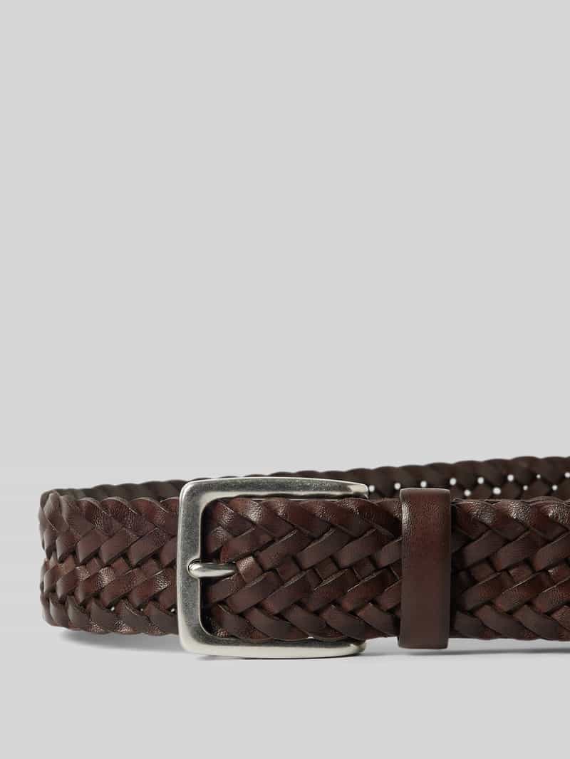 Monti Leren riem in gevlochten look model 'ALBANY'