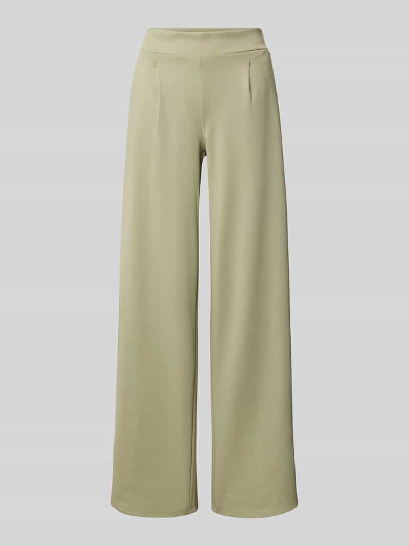 Ichi Wide leg stoffen broek met bandplooien model 'KATE Long'