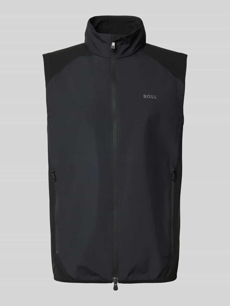 BOSS Green Gilet met labelprint model 'Putt'