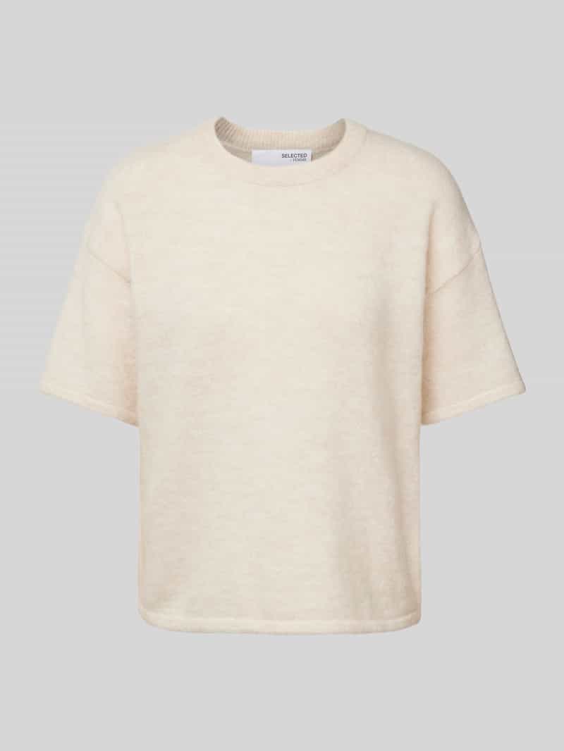 Selected Femme Wollen shirt met ronde hals model 'MALINE-LILIANA'