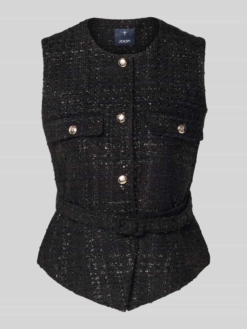 Joop! Gilet in bouclélook met riem model 'Viola'