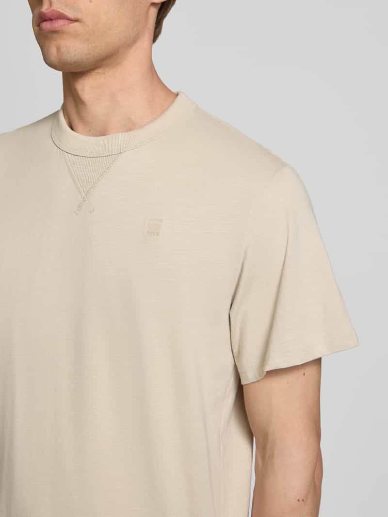 G-Star Raw T-shirt met labelstitching en ronde hals