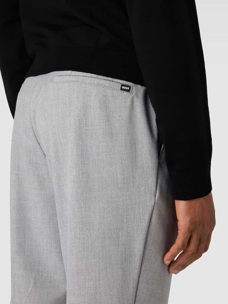 Boss Slim fit stoffen broek met persplooien
