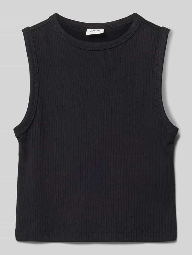 s.Oliver RED LABEL Regular fit tanktop van katoeviscosemix in riblook