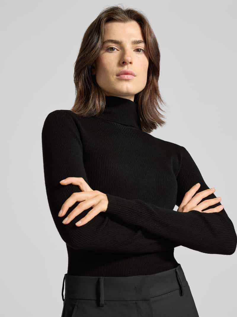 Joop! Gebreide pullover met geribde col model 'Kalis'