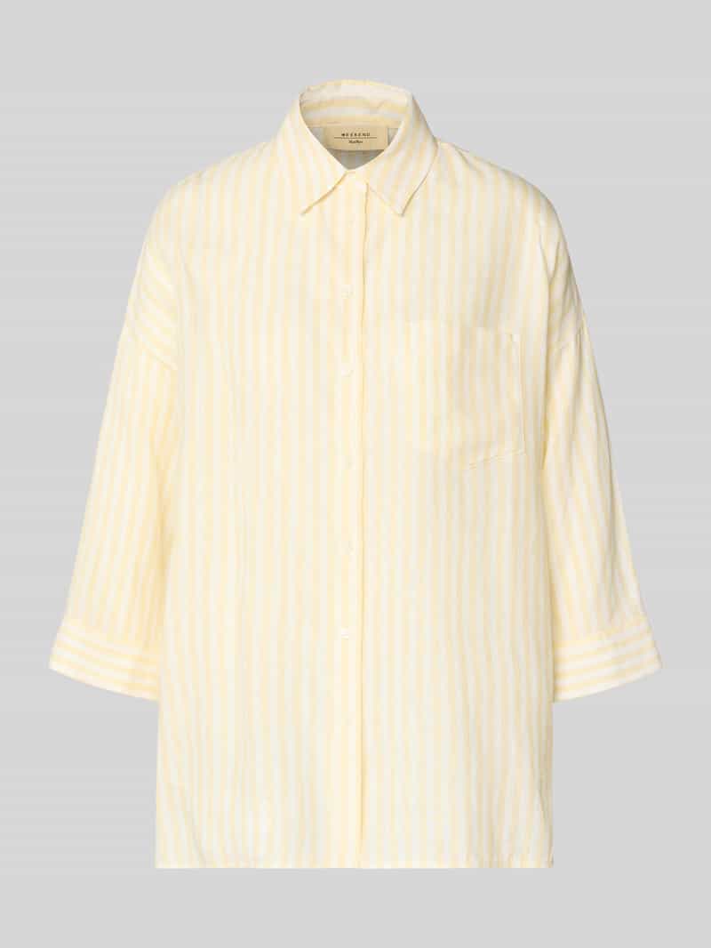 Oversized blouse met lange mouwen van puur linnen model 'PANETTO'