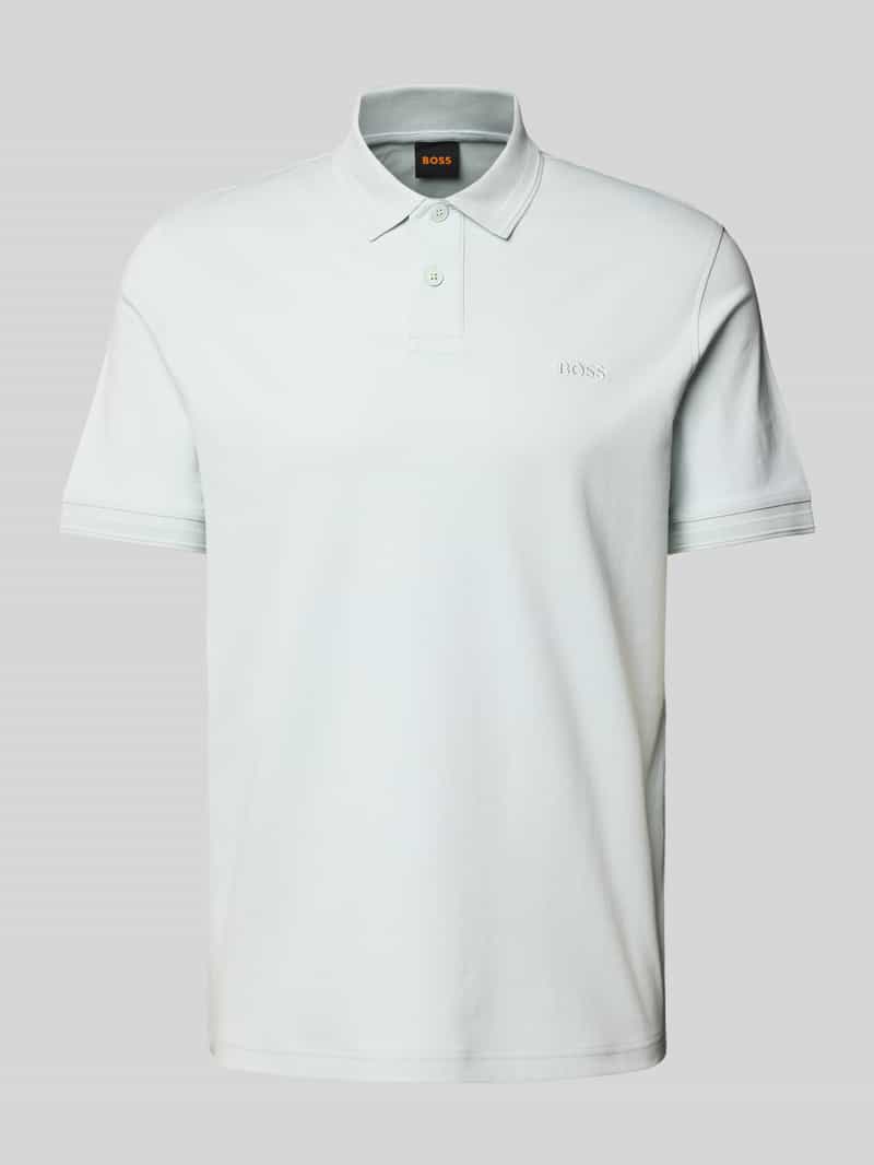 Boss Orange Regular fit poloshirt met logostitching model 'Interlock'