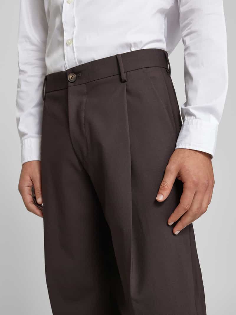 Selected Homme Straight leg pantalon met bandplooien model 'OTTO'