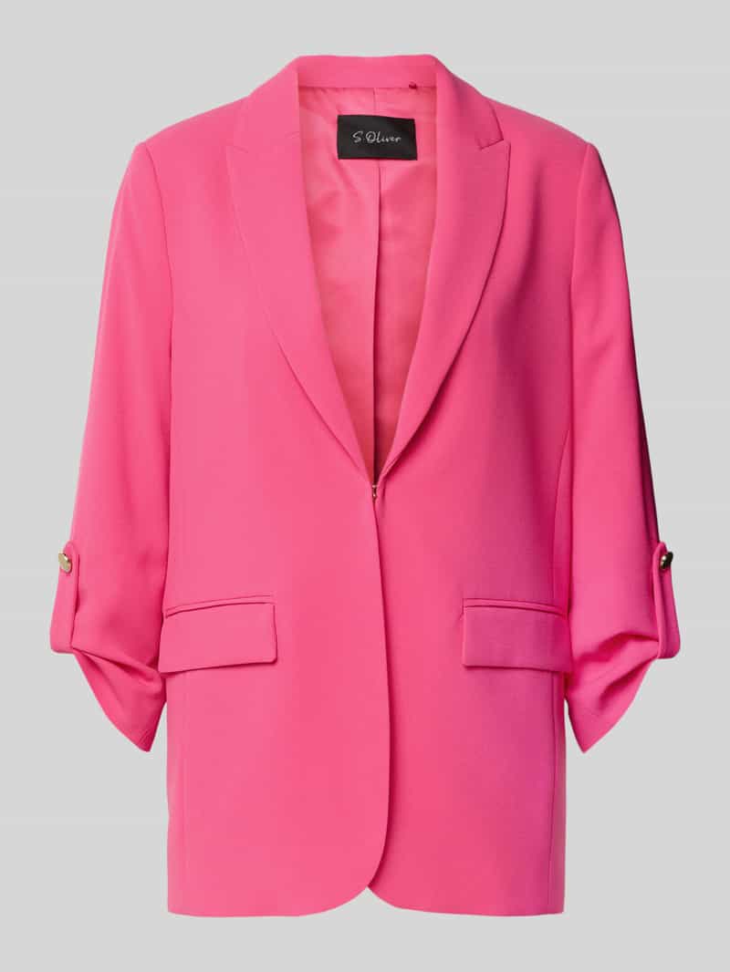 s.Oliver BLACK LABEL Regular fit lange blazer met 3 4 mouwen
