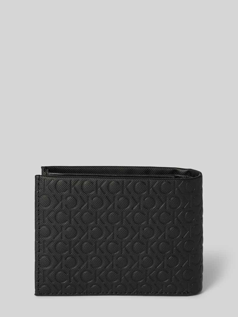 CK Calvin Klein Leren portemonnee met labelapplicatie model 'CK MUST'