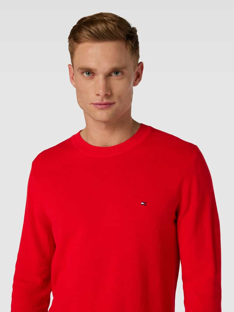 Tommy Hilfiger Gebreide pullover met labelstitching model 'CHAIN'