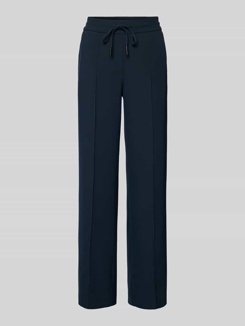 Opus Straight leg stoffen broek met vaste persplooien model 'Melane'