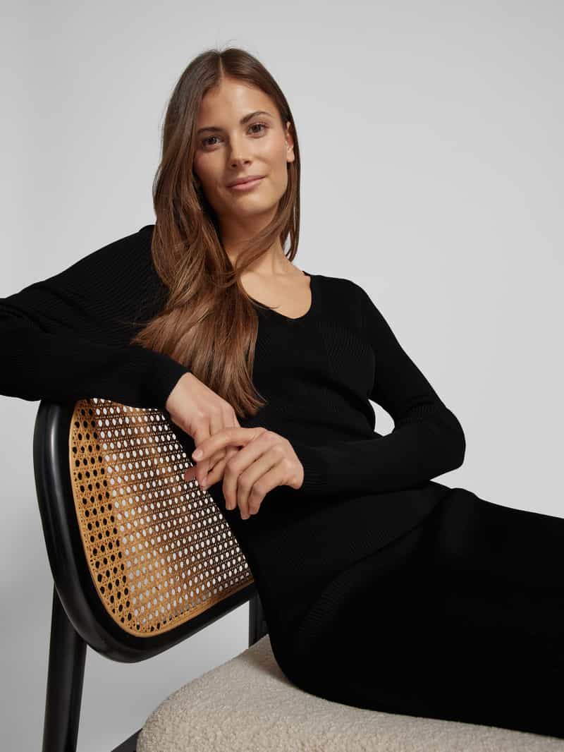 comma Midi-jurk met V-hals