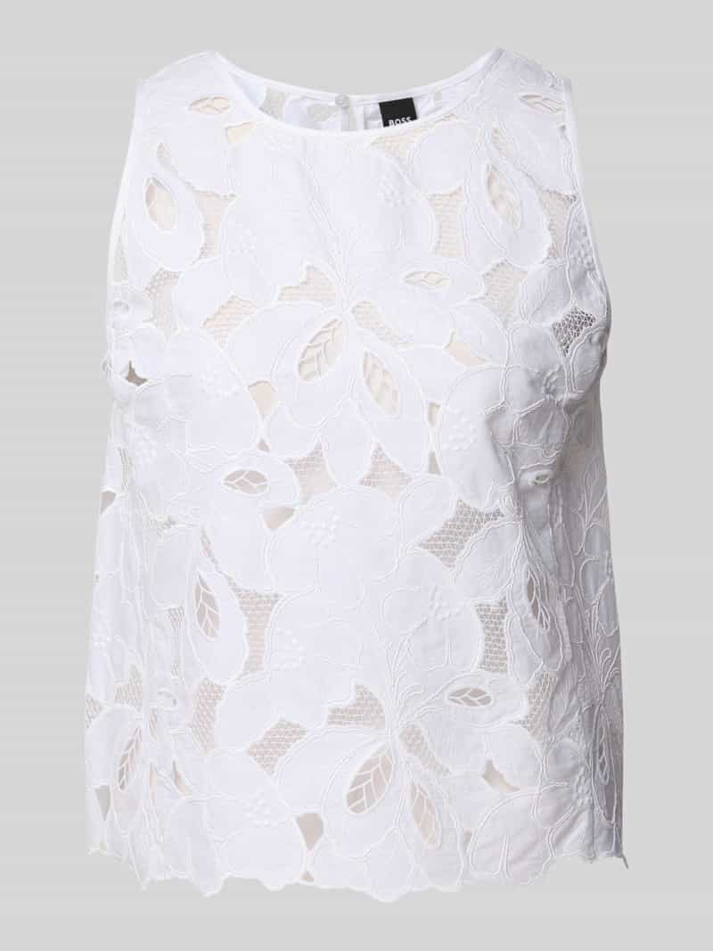 Boss Regular fit blousetop met kant model 'Berodi'