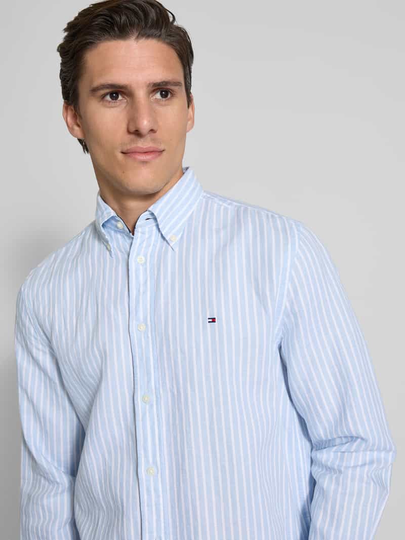Tommy Hilfiger Regular fit vrijetijdsoverhemd van een mix van katoen en linnen