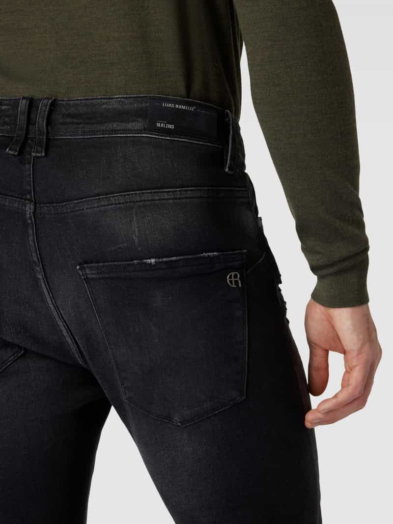 ELIAS RUMELIS Tapered fit jeans in destroyed-look model 'Wenko'