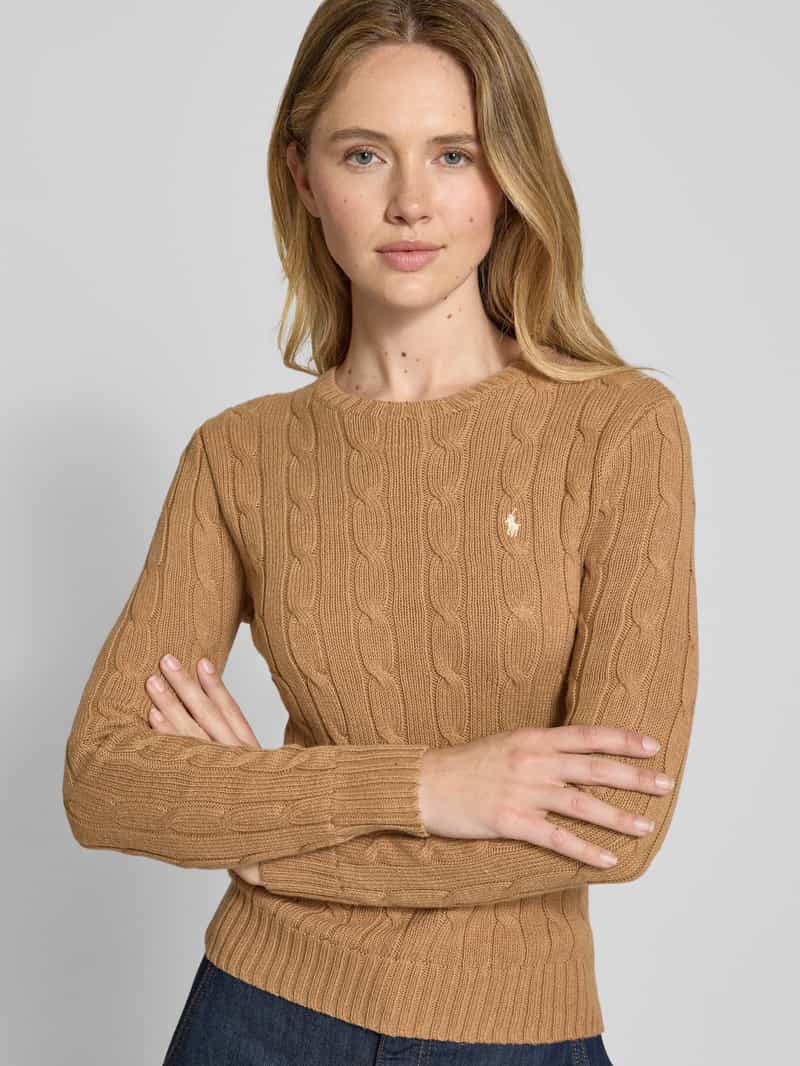 Polo Ralph Lauren Gebreide pullover met kabelpatroon model 'JULIANNA'