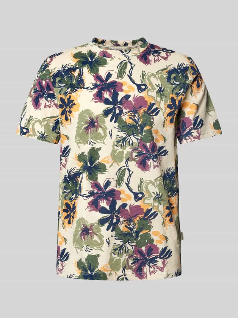 Blend T-shirt met geribde ronde hals model 'JEMO'