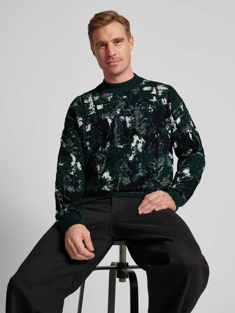 Boss Orange Gebreide pullover met ribboorden