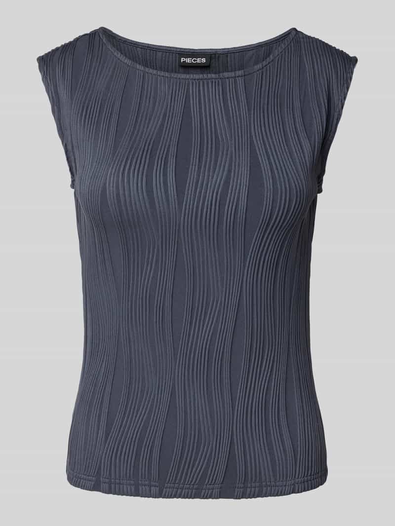 Pieces Slim fit top met structuurmotief model 'TINNIKA'