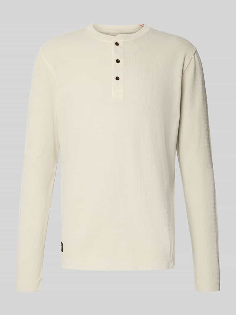 Superdry Shirt met lange mouwen structuurmotief en knoopsluiting