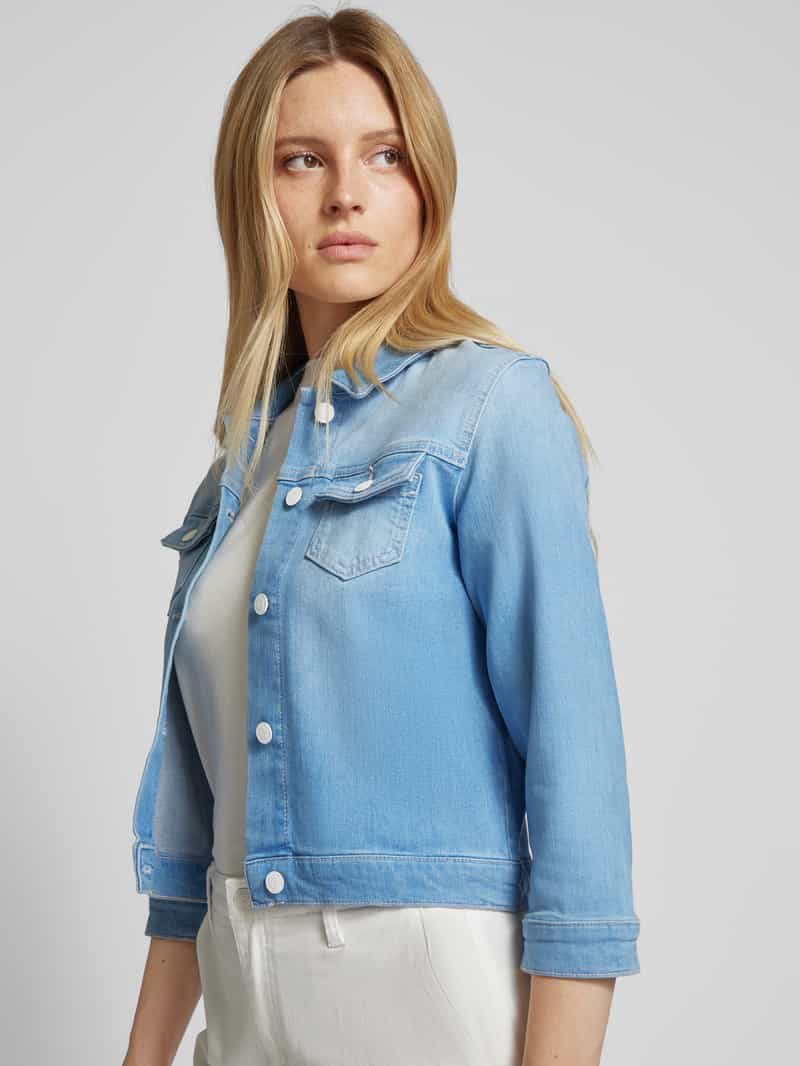 comma Casual Identity Jeansjack met opgestikte paspelzakken op de borst