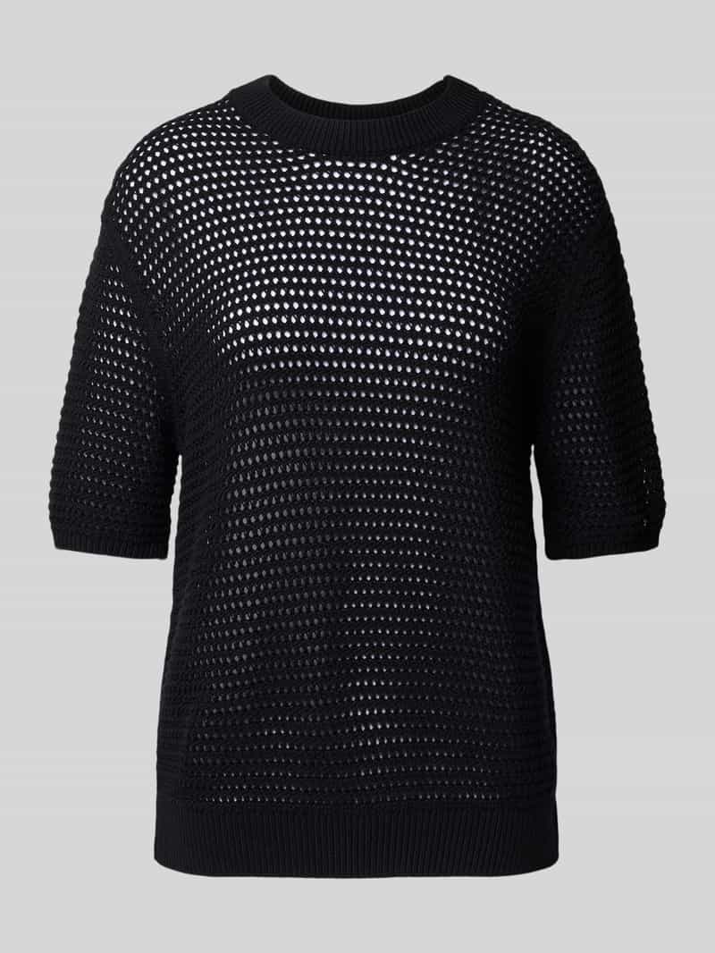 Tommy Hilfiger Regular fit gehaakte pullover van katoenmix