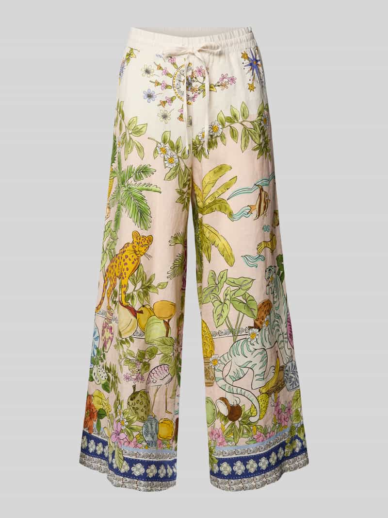 regular fit wijde broek van puur linnen model 'CANDICE PLAIN'
