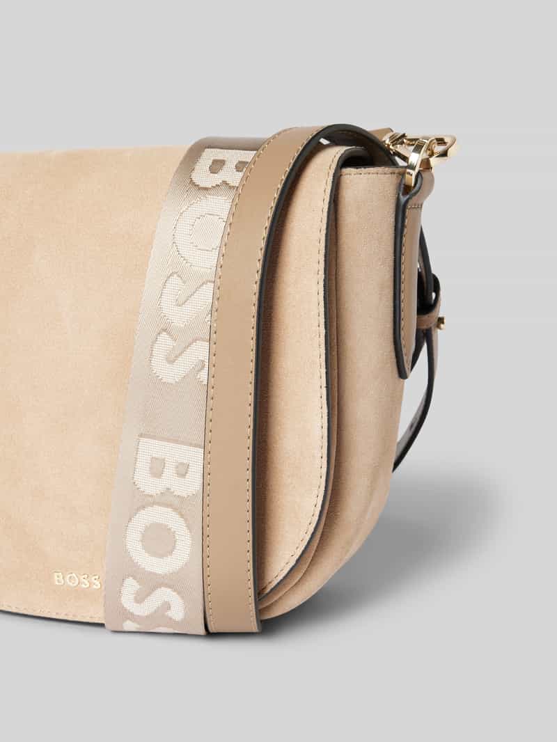 Boss Schoudertas van leer met labeldetail model 'Alyce'
