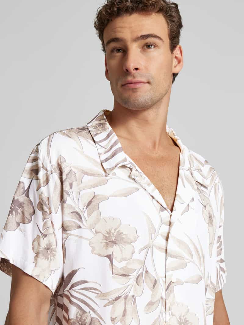 Boss Relaxed fit vrijetijdsoverhemd van viscose met resortkraag