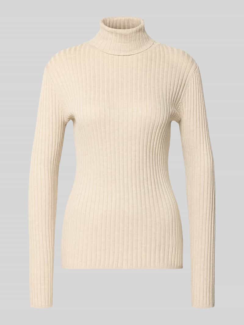Soyaconcept trui beige met col en ribstructuur voor dames - XL (42)