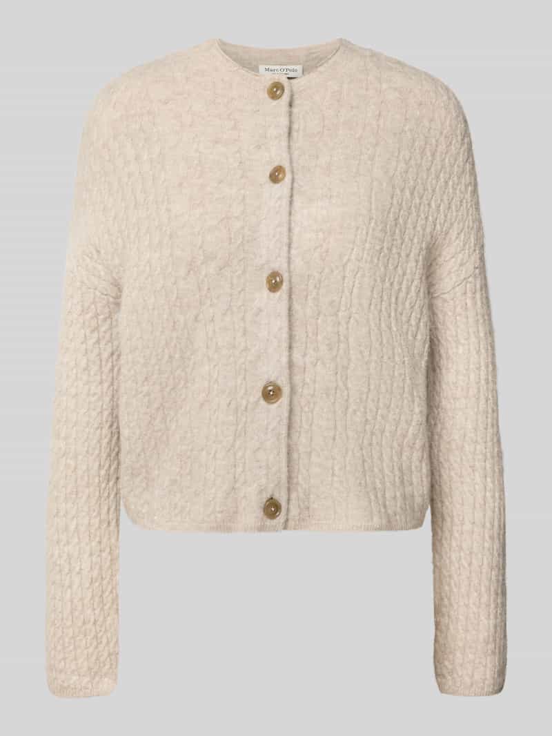 Marc O'Polo Regular fit gebreid jack met scheerwol