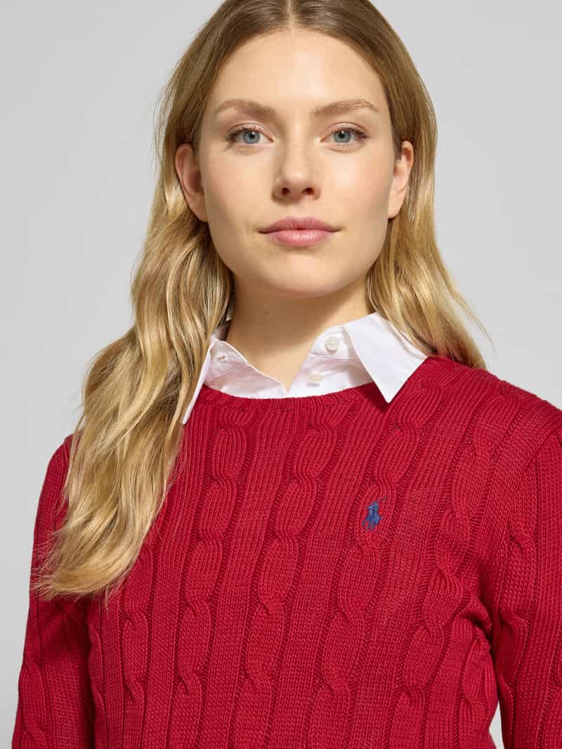 Polo Ralph Lauren Gebreide pullover met labelstitching model 'JULIANNA'