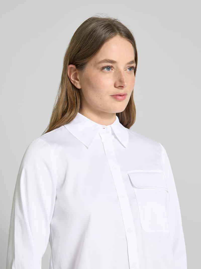 Zero Regular fit overhemdblouse met paspelzak op de borst