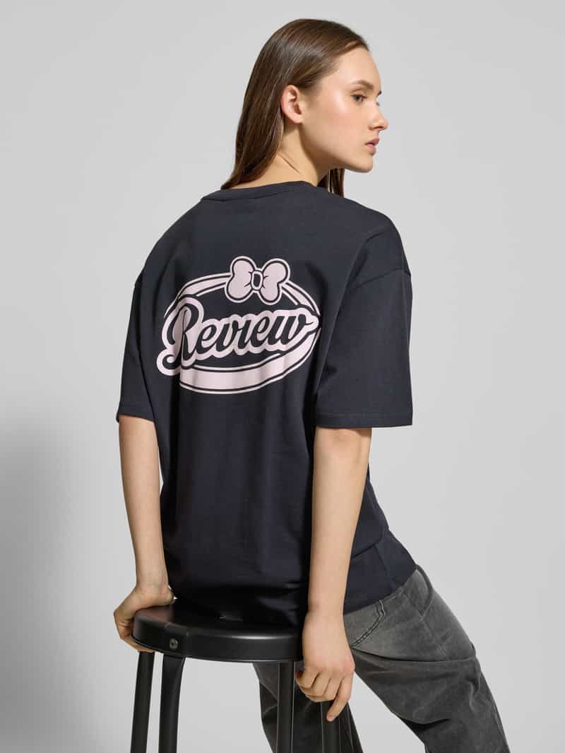 Review Oversized T-shirt met labelprint