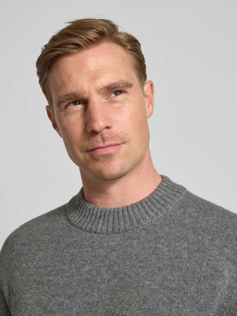 Selected Homme Relaxed fit gebreide pullover van een mix van wol en kasjmier model 'Calle'