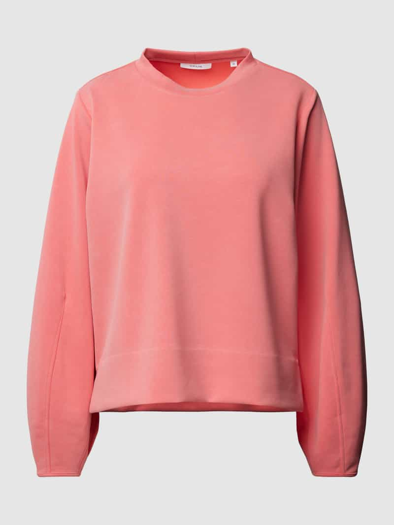 Opus Sweatshirt met geribde ronde hals model 'Gorty'