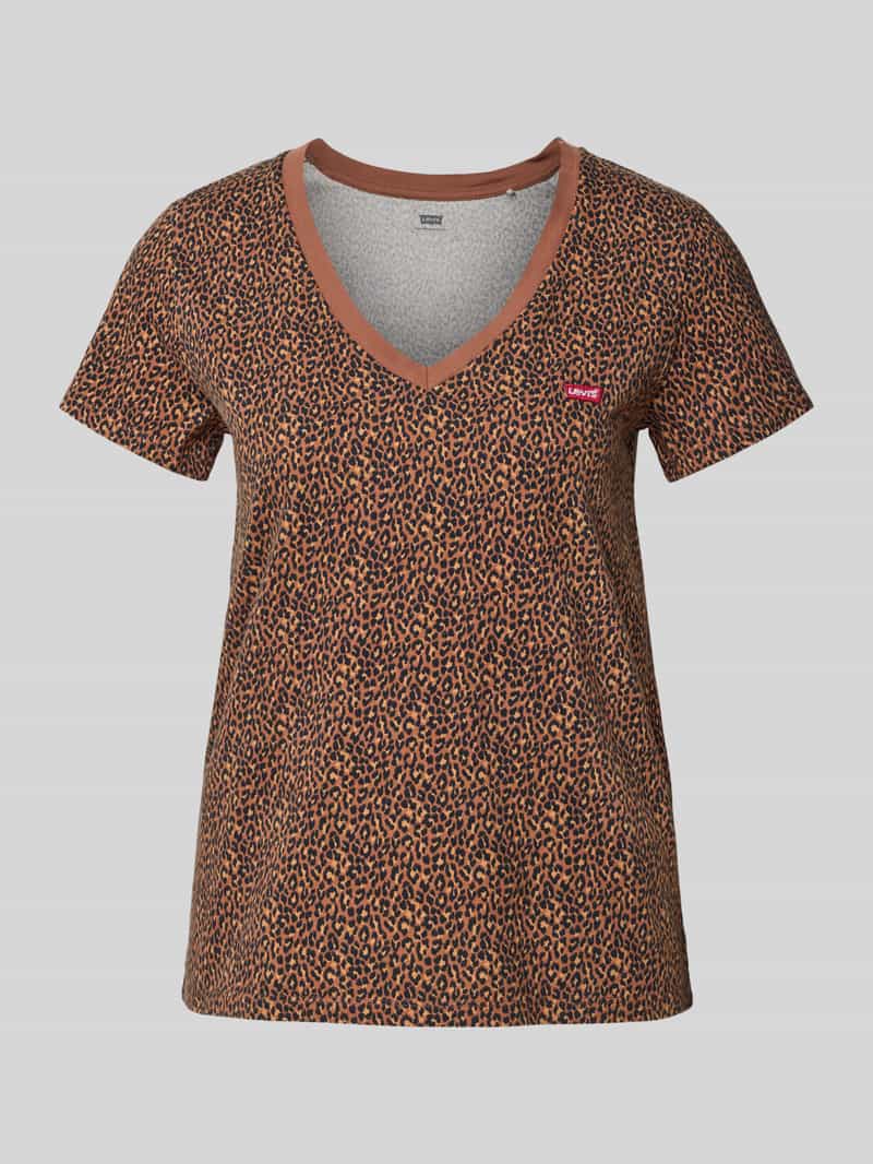 Levi's T-shirt met V-hals en labelpatch