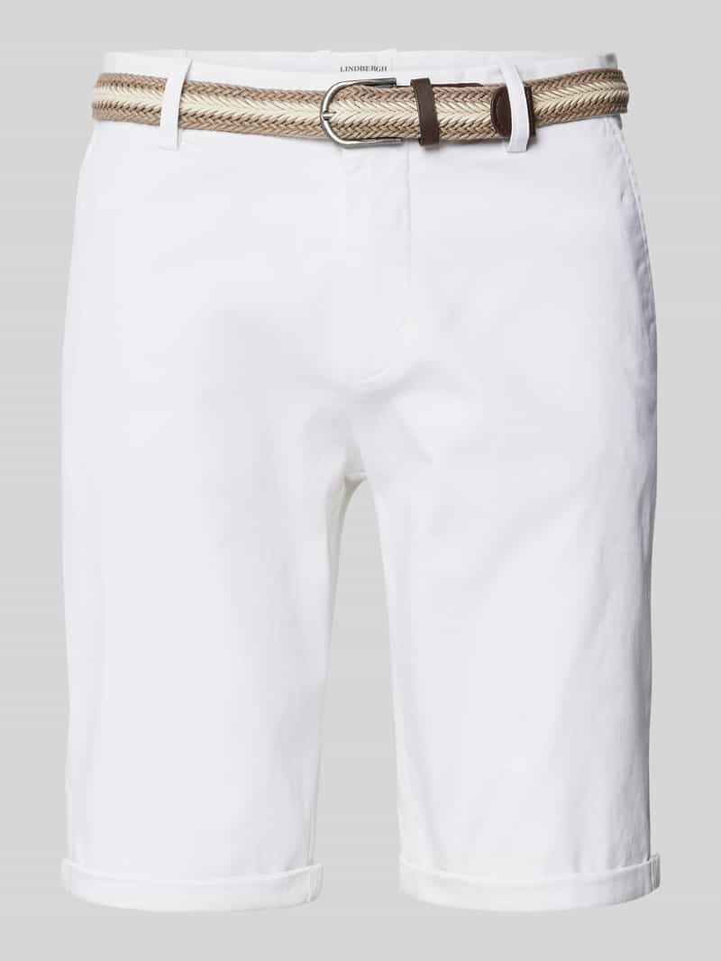 Lindbergh Slim fit bermuda met riem