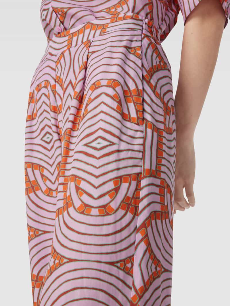 Oilily Wide leg stoffen broek met grafisch motief model 'POLLOCK'