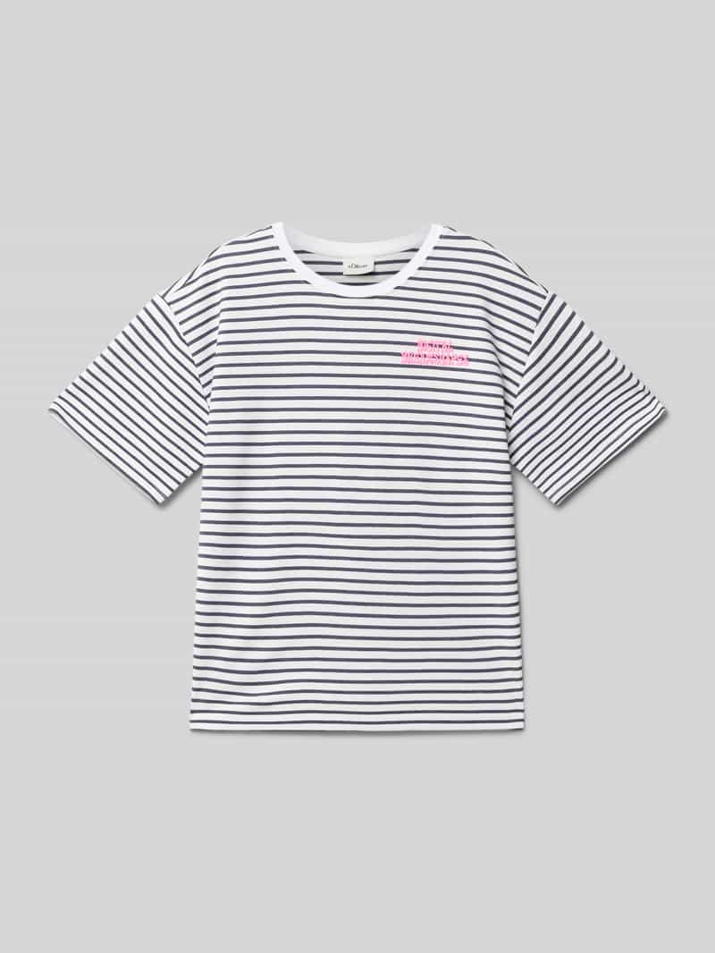 s.Oliver RED LABEL Boxy fit T-shirt in interlockjersey met printdetail