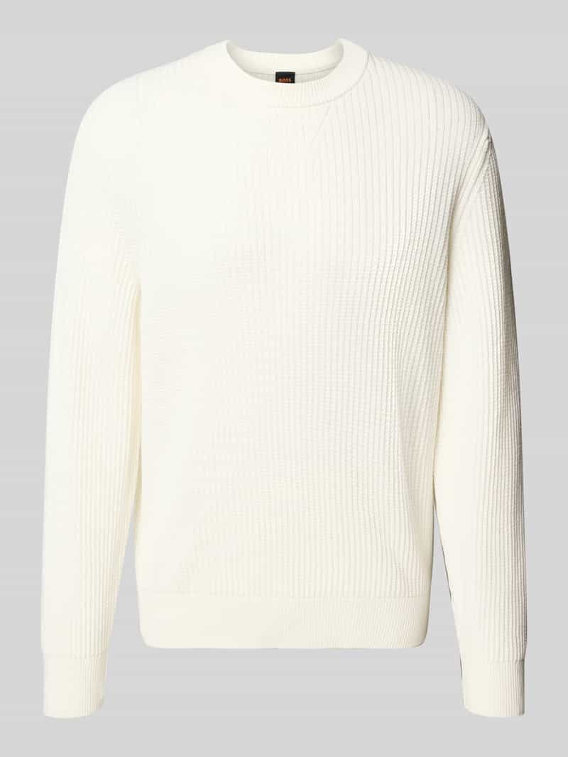 Boss Orange Regular fit gebreide pullover van katoenmix model 'APOKKO'