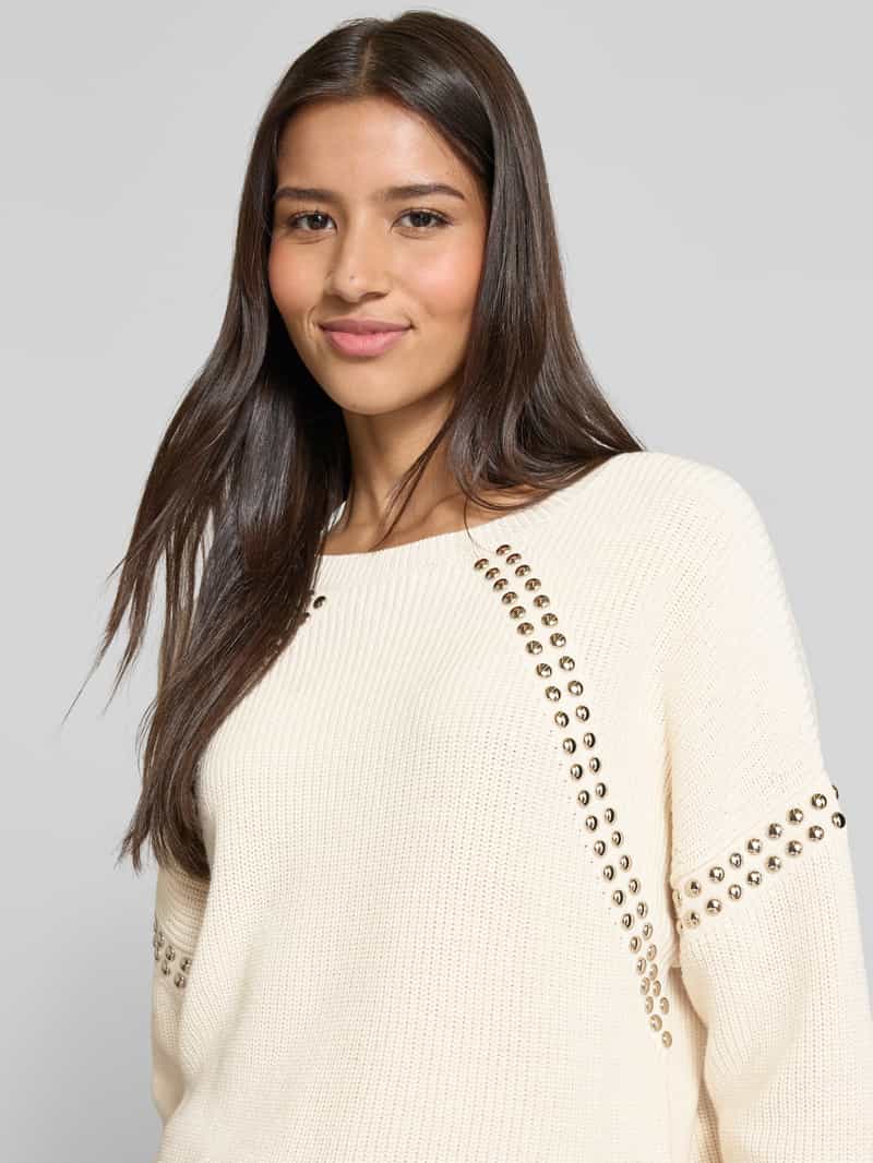 Oui Gebreide pullover met studs