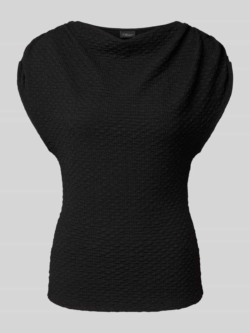 s.Oliver BLACK LABEL Slim fit T-shirt met cascadehals